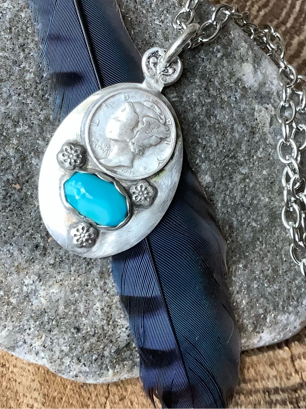 Turquoise Coin Necklace